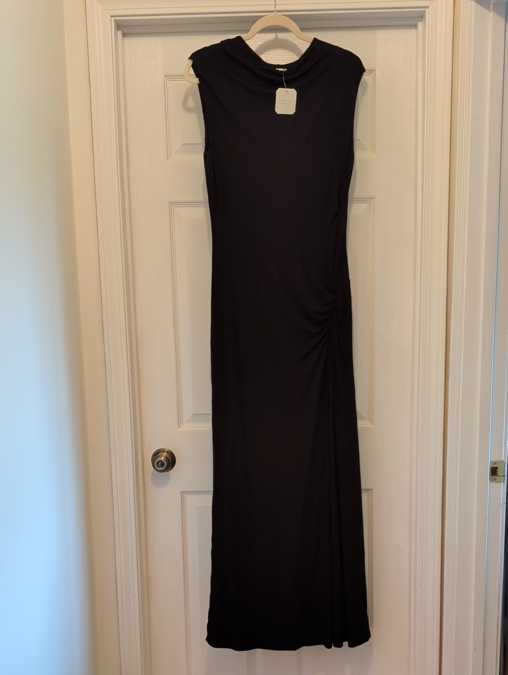 Altar'd State Black Sleeveless Maxi with Side Ruching